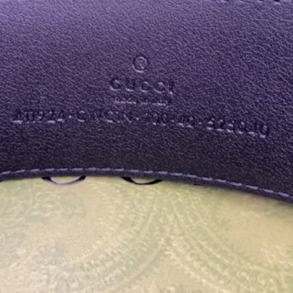GUCCI SIGNATURE LEATHER BELT ( MONOGRAM ) - Picture 4 of 4